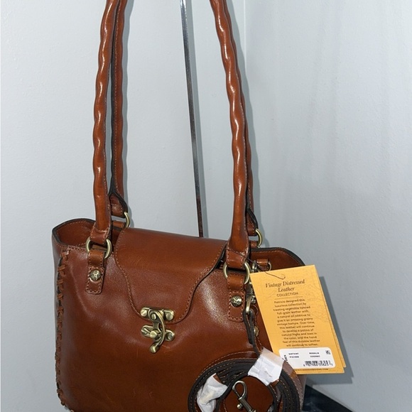 PATRICIA NASH Handbag Rosalia Leather Shoulder Bag Cognac AUTHENTIC NWT - Picture 8 of 15